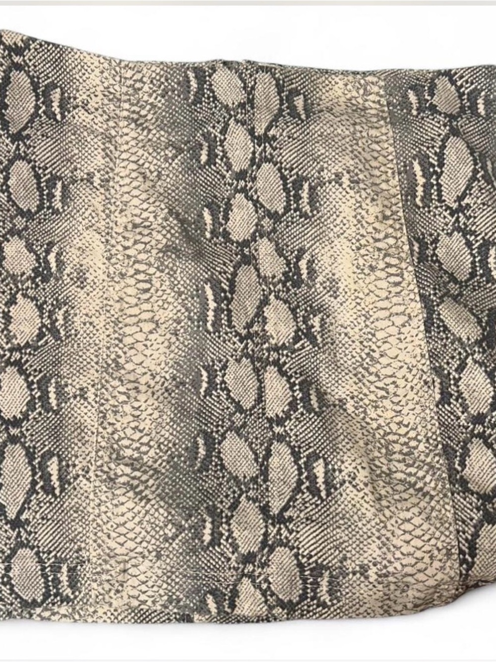 Free People Mini Skirt in Snake Print Beige and Gray
